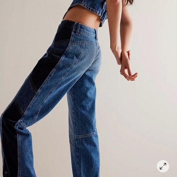 FREE PEOPLE Moonlit Moto Slim Bootcut Jeans - Picture 4 of 12